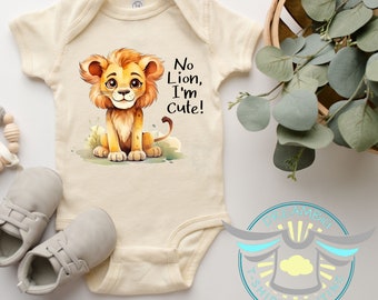 Lion Baby Onesie® No Lion I'm Cute Baby Onesie® Announcement, Baby Boy, Cute Baby Onesie® Baby Lion, Bodysuit, First Outfit, Baby Outfit