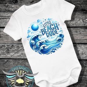 Little Beach Dude Baby Onesie® Beach Baby Outfit, Beach Theme Clothes, Beach Vibes, Coastal Baby Clothes, Beach Vacation, Ocean Theme Outfit