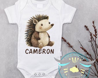 Personalized Porcupine Baby Onesie® Woodland Baby Onesie® Cute Porcupine Baby Outfit, Custom Baby Onesie® Baby Shower Gift, Woodland Animals