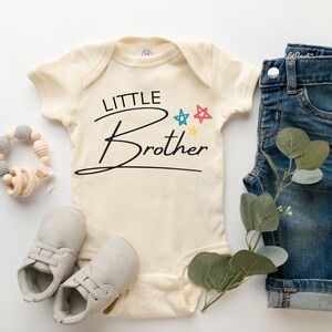 Little Brother Baby Onesie® Sibling Outfit, New Baby Brother, Baby Announcement, Brother Announcement, Little Bro, Infant Apparel, Natural