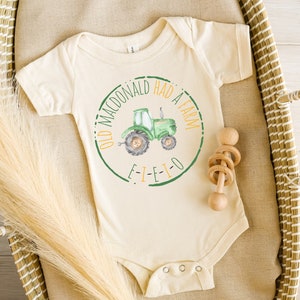 Farm Tractor Onesie® Farm Boy, Country Boy, Old MacDonald Had A Farm E-I-E-I-O, Nursery Rhymes, Green Tractors, Farm Life, Farmer, Natural