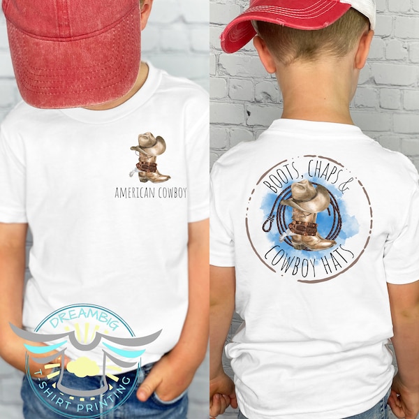 Cowboy Shirt, Boots, Chaps & Cowboy Boots, Country Boy, Cowboy Hat, Country Life, Ranch Life, Farm Life, Rodeo, Toddler Youth Shirts, Farmer