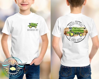 Combine Shirt, Raised On Dirt Hard Work, Green Combine, Harvest Season,  Future Farmer, Farming Apparel, Daddy's Buddy, Toddler Youth Shirt