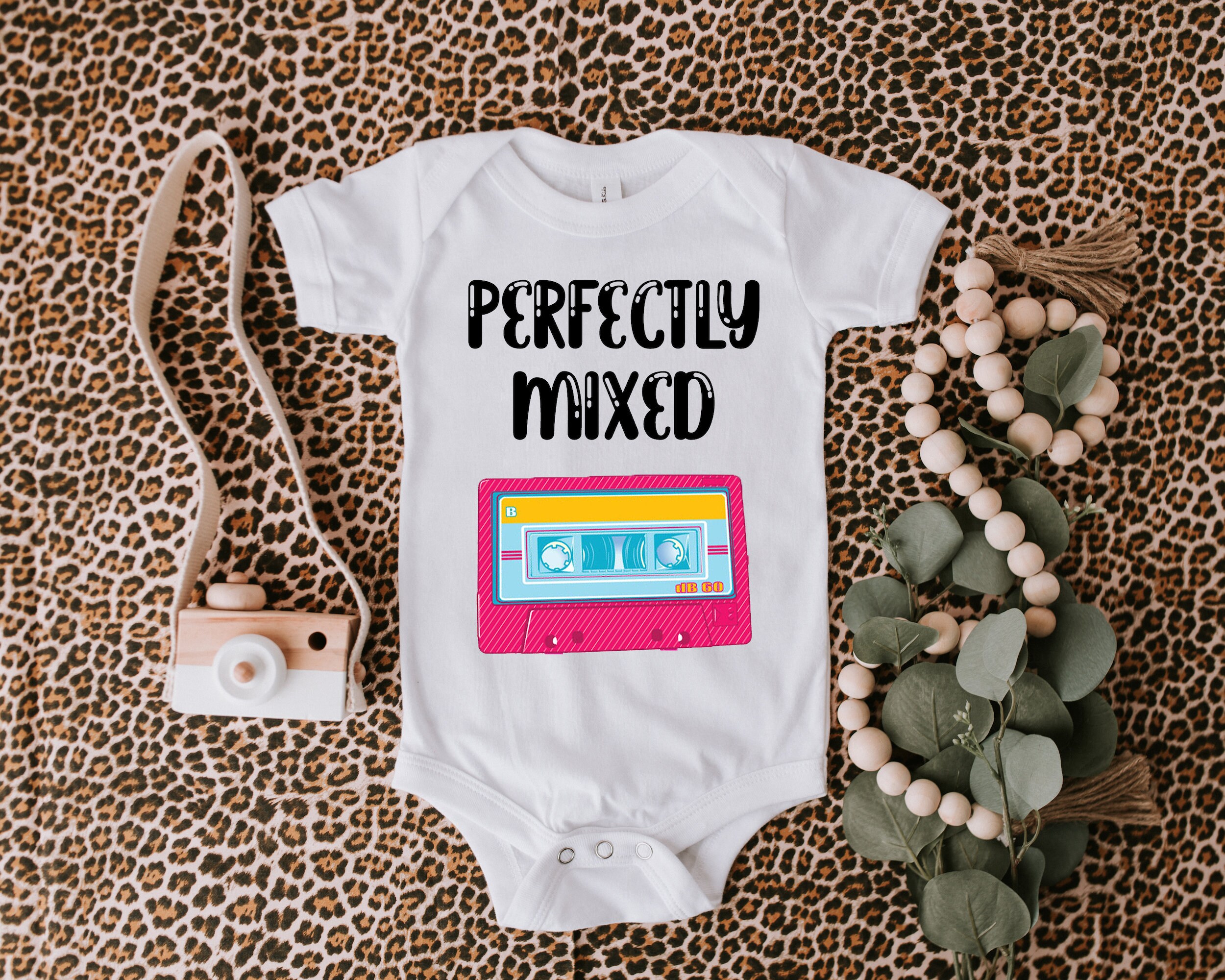 Perfectly Mixed Baby Onesie Cute Baby Girl Cassette Tape Mama