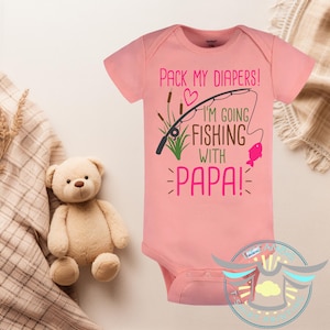 Papa's Fishing Buddy Baby Onesie® Pack My Diapers, Going Fishing with Papa, Fishing Baby Onesie®