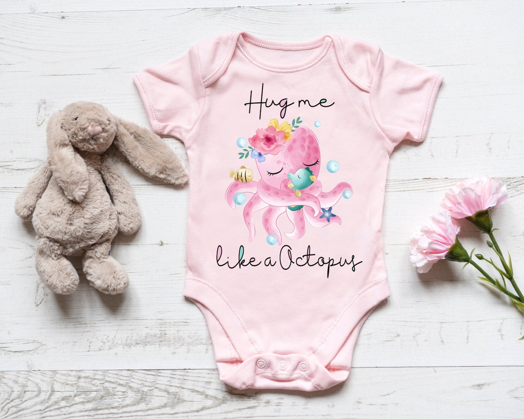 Octopus Onesie® Hug Me Like A Octopus Baby Onesie® Baby Girl Etsy