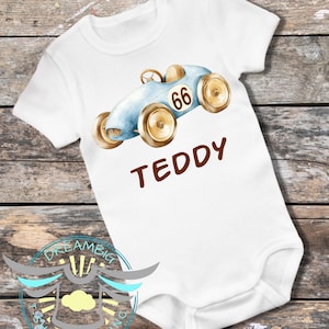Personalized Race Car Baby Onesie® Future Race Car Driver Baby Outfit, Race Car Themed Baby Clothes, Custom Baby Onesie® Baby Shower Gifts