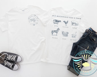 1st Day Of School, Farm Shirt, Old MacDonald Shirt, Farm Life Shirt, Toddler Youth Shirt, Farm Animals, Nursery Rhymes, Back To School