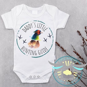 Pheasant Hunting Baby Onesie® Daddy&#39;s Little Hunting Guide Baby Onesie® Hunting, Pheasant, Country Boy, Outdoor, Hunting Buddy, Baby Gift