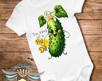I'm Kind Of A Big Dill Baby Onesie® Dill Pickle, Baby Shower Gift, Announcement, Cute Baby Clothes, Cute Puns, Baby Apparel, White