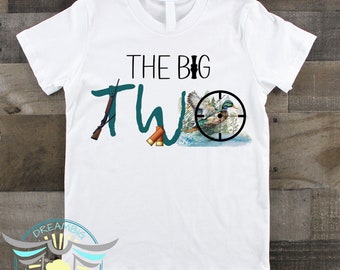 The Big TWO Duck Shirt, Second Birthday Shirt, Duck Hunting Shirt, Boys Shirt, Youth Toddler Shirt, Country Boy Shirt, Hunting Themed Party