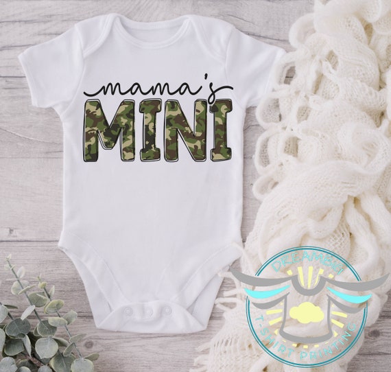 Mama s Mini s Baby Onesie Mama s Boy Mother Son Mom Gift Camo Print Son Onesie Baby Shower Gift Cute Baby Boy Onesie White Etsy