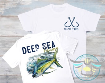 Yellowfin Tuna Deep Sea Fishing Shirt, Tuna Fishing Shirt, Fisherman Apparel, Ocean Angler Apparel, Saltwater Fishing Clothing, Fishing Tee