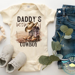 Cowboy Baby Onesie® Daddy&#39;s Little Cowboy Baby Onesie® Country Outfit, Cowboy Boot, Country Life, Ranch Life, Cute Boy Farm Onesie® Bodysuit