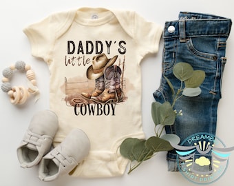 Cowboy Baby Onesie® Daddy's Little Cowboy Baby Onesie® Country Outfit, Cowboy Boot, Country Life, Ranch Life, Cute Boy Farm Onesie® Bodysuit