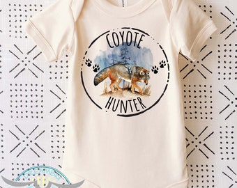 Coyote Hunting Onesies® Coyote Hunter, Brush Wolf, Smuggler Runner, Prairie Wolf, Daddy's Little Hunting Guide, Country Boy, Outdoors, Trend