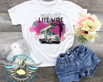 Lineman Toddler Youth Shirt, Uncle's Little Live Wire, Uncle Nephew Gift, Lineman Graphic Tee, Future Lineman, Lineman Family, Hero Day