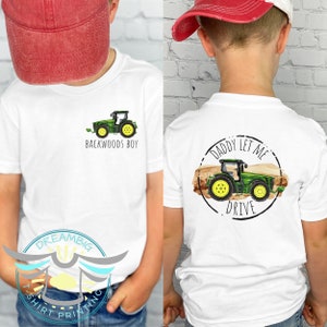 Tractor Farm Shirt, Daddy Let Me Drive, Farm Life Shirts, Country Boy, Farming, Daddy's Buddy, Green Tractors, Farm Shirts, Toddler Youth