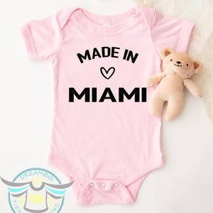 Made In Miami Baby Onesie® Florida State Pride Outfit, Baby Announcement, Pregnancy Reveal, Miami Baby Clothes, Newborn Babies First Outfit