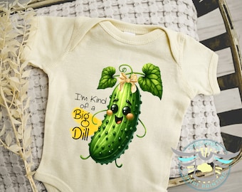 I'm Kind Of A Big Dill Baby Onesie® Dill Pickle, Baby Shower Gift, Announcement, Cute Baby Clothes, Cute Baby Puns, Baby Apparel, Natural