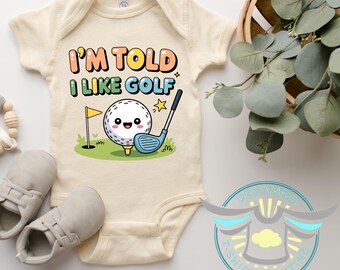 I'm Told I like Golf Baby Onesie® Cute Golf Outfit, Future Golfer, Funny Baby Onesie® Newborn Golf Onesie® Baby Announcement, Baby Shower