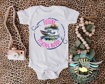 Fishing Baby Onesie® Daddy's Future Fishing Buddy Baby Onesie® Baby Shower, Cute Girl Baby Onesie® Daddy's Girl, Daddy's Buddy, Announcement