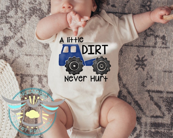 Dump Truck Baby Onesie® A Little Dirt Never Hurt Construction - Etsy