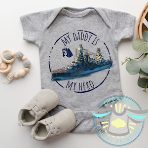 Daddy Is My Hero Baby Onesie® Military Kid, Military Baby Onesie® Military Ship, Baby Boy, Serviceman, Military Family, Solider, Battle Ship