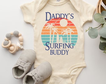 Daddy's Surfing Buddy Baby Onesie® Daddy's Little Surfer, Beach