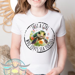 Sea Turtle Shirt, Just A Girl Who Loves Sea Turtles, Ocean, Nautical, Ocean Life, Beach Life, Little Girls Shirt, Youth Toddler, Trendy