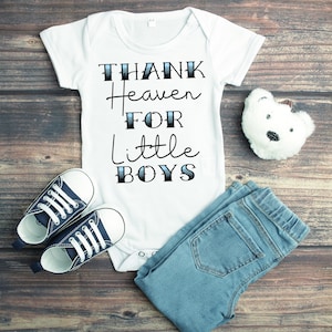 Thank Heaven For Little Boys Baby Onesie® Announcement, Reveal, Gender Reveal, Baby Gift, Cute Baby Onesie® Baby Boy, Baby Clothes, Bodysuit