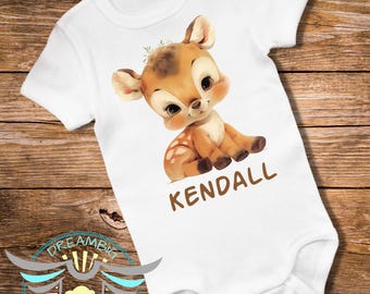 Onesie bébé personnalisé cerf : tenue d'animal de la forêt