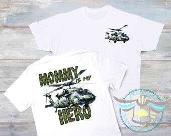 Military Helicopter Kids Shirt, Mommy Is My Hero, Helicopter, Pilot, Airman, Military Kid Shirt, Helicopter, Military Family, Combat
