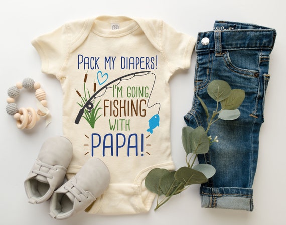 Papa's Fishing Buddy Baby Onesie® Pack My Diapers I'm Going Fishing With  Papa, Papa's Boy Baby Onesie® Gone Fishin', Grandparent, Grandpa