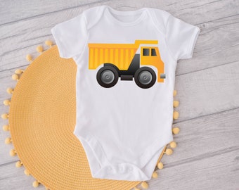 Dump Truck Baby Onesie® Personalized Baby Onesie® Truck Baby Onesie® Announcement, Pregnancy, Baby Shower Gifts, Personalization Baby Gifts