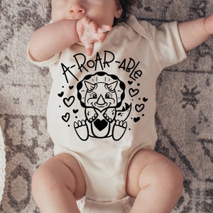 A-Roar-Able Baby Onesie® Dinosaur Baby Onesie® Baby Shower Gifts, Cute Baby Clothes, Dinosaur Baby Clothes, Cute Bodysuit, Announcement