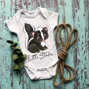 Skunk Baby Onesie® Little Stinker Baby Skunk Baby Onesie® Baby Shower Gift, Daddy's Girl, Daddy's Boy, Mama's Girl, Mama's Boy, Cute, Trendy