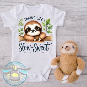 Sloth Baby Bodysuit, Taking Life Slow And Sweet, Sloth Lover, Sloth Outfit, Trendy, Baby Shower Gift, Cute Baby Clothes, Newborn Bodysuit