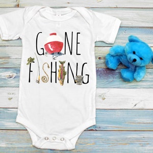 Gone Fishing Onesie® Fishing Buddy, Gone Fishin' Onesie® Biggest Catch Onesie® Reel, Fishing Onesie® Fish Onesie® Nautical, Fishing Rods