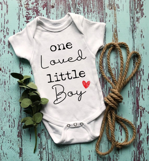 One Loved Little Boy Baby Onesie® Announcement Baby Onesie