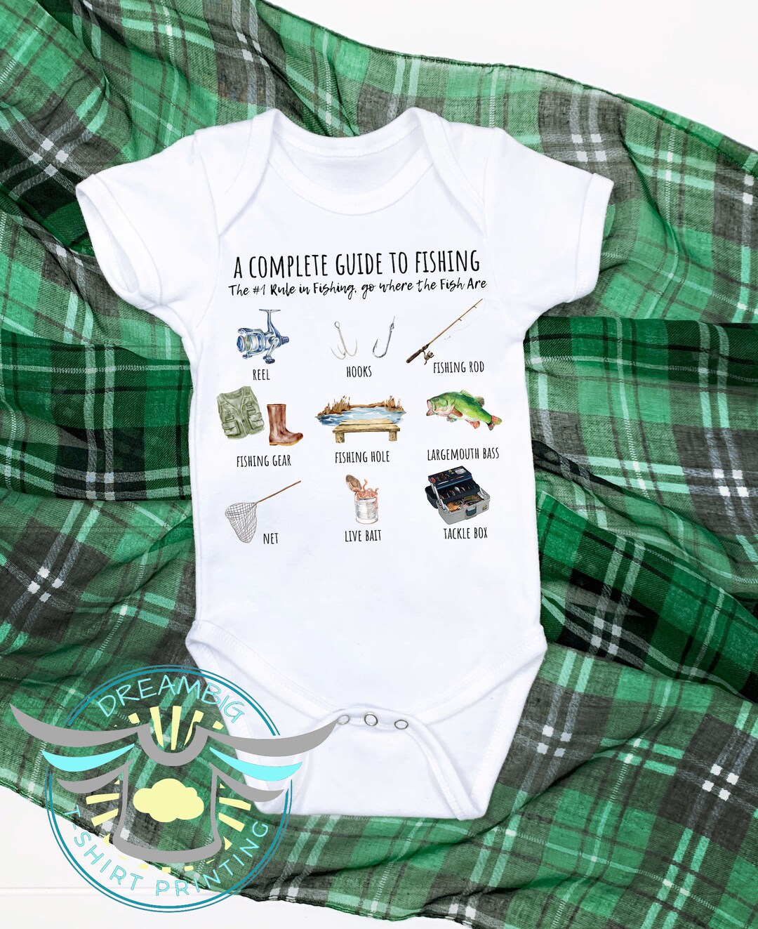 Fishing Baby Onesie® Complete Fishing Guide, Fishing Buddy, Gone Fishin