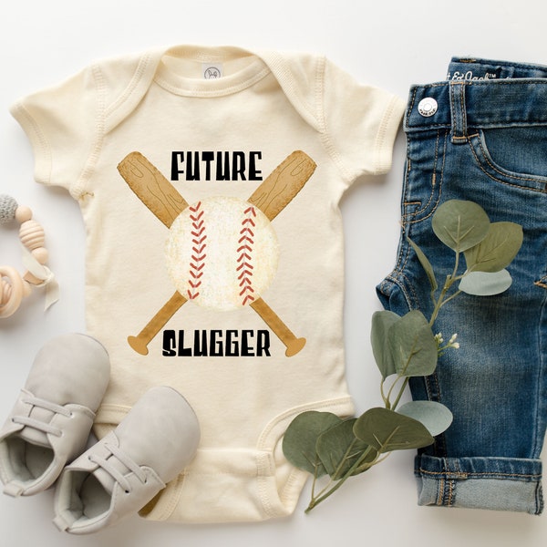 Future Slugger, Baseball Baby Onesie® Sports Onesies® Daddy's Little Slugger, Baby Boy, Trendy, Sports Fan, Baseball Fan, Announcement