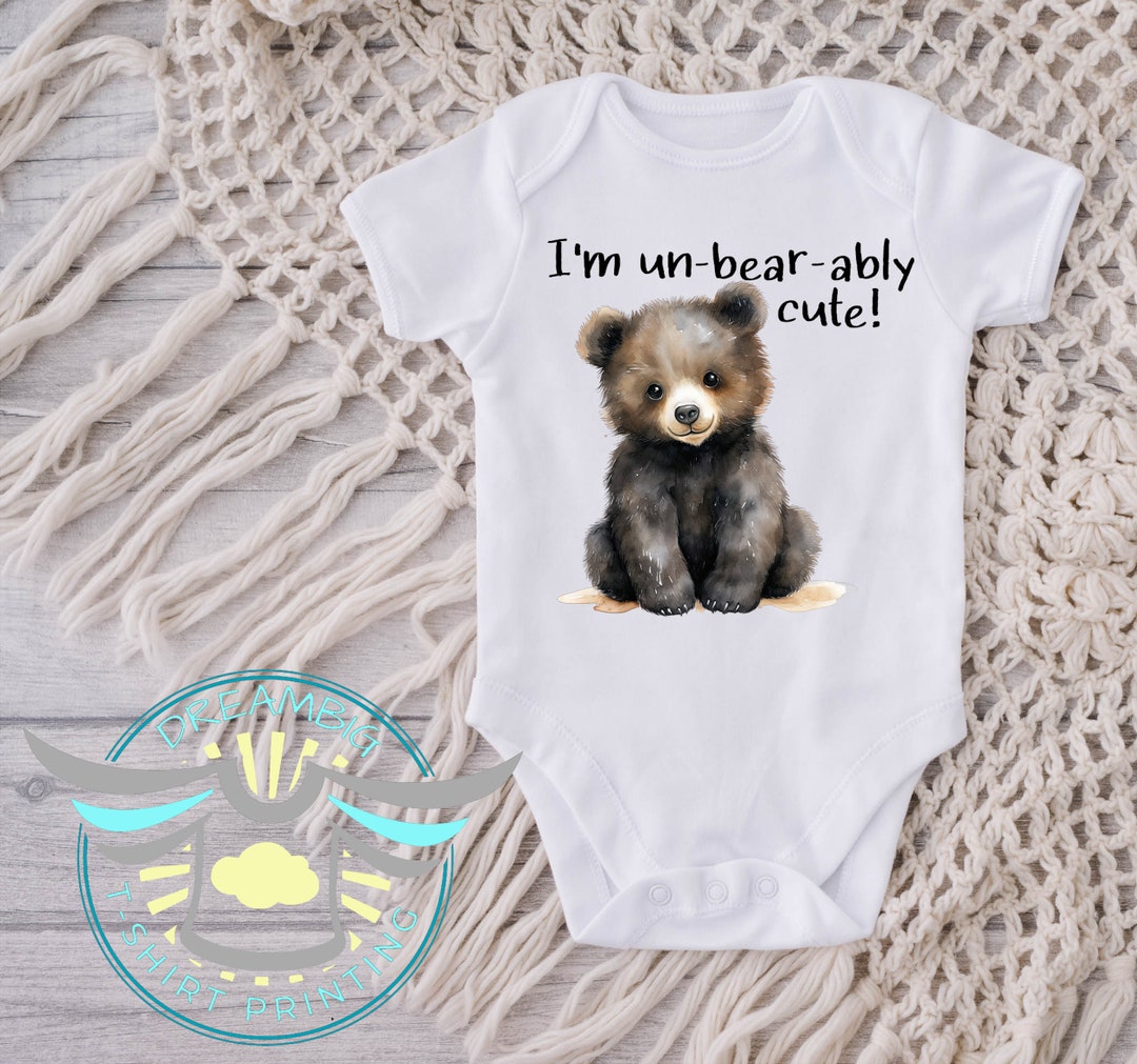 Teddy Bear Baby Onesie® I'm Unbearably Cute Baby Onesie® Announcement