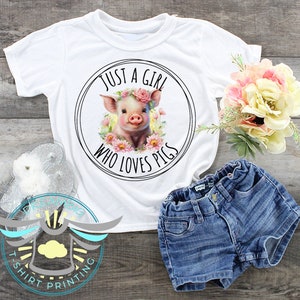 Just A Girl Who Loves Pigs, Pig Lover Gift, Cute Pig Shirt, Piggy Shirt, Pig Shirt For Girls, Pig Farmer, Pig Farming Apparel, Pig Graphics