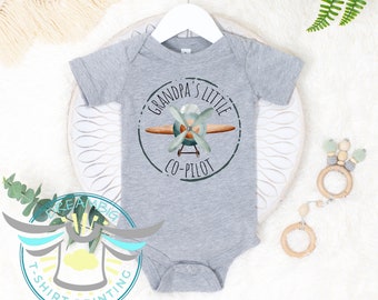 Grandpa's Little Co-Pilot Baby Onesie® Grandpa's Boy, Airplane, Airplane Baby Onesie® Grandpa Gifts, Planes, Flying, Premium Onesie®