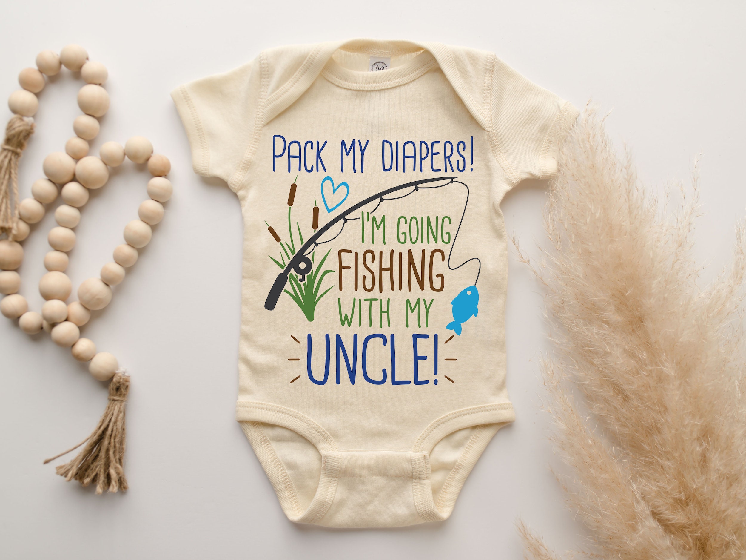 Uncle's Fishing Buddy Baby Onesie® Pack My Diapers I'm Going