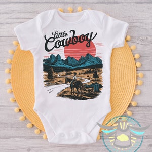 Little Cowboy Baby Onesie® Western Baby Clothes, Country Baby Apparel, Western Themed Outfit, Cowboy Themed Infant Apparel, Wild West, White