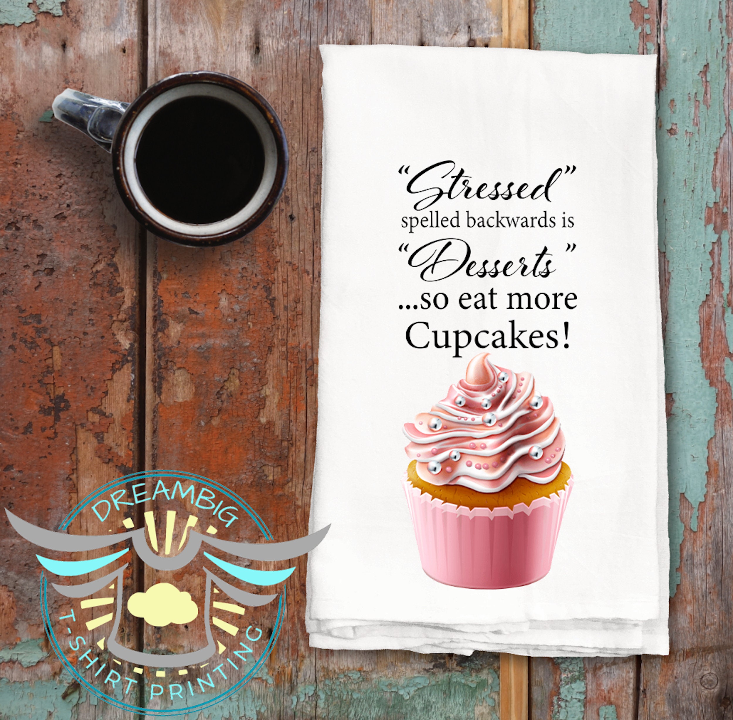 Eat More Cupcakes Kitchen Towel: Funny Baking Home Decor - Etsy, image size:2500x2456