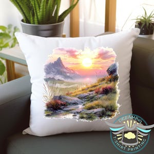 Mountain Scene Throw Pillow, Mountain Living, Cabin Decor, Nature Throw Pillow, Mountain Home Decor, Outdoor Scene, Rustic Cabin Decor