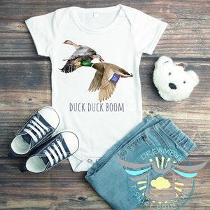 Duck Hunter Baby Onesie® Hunting Buddy, Mallard, Gone Huntin&#39; Onesie® Duck Call Onesie® Duck Duck Boom, Daddys Hunting Buddy Onesie® Outdoor